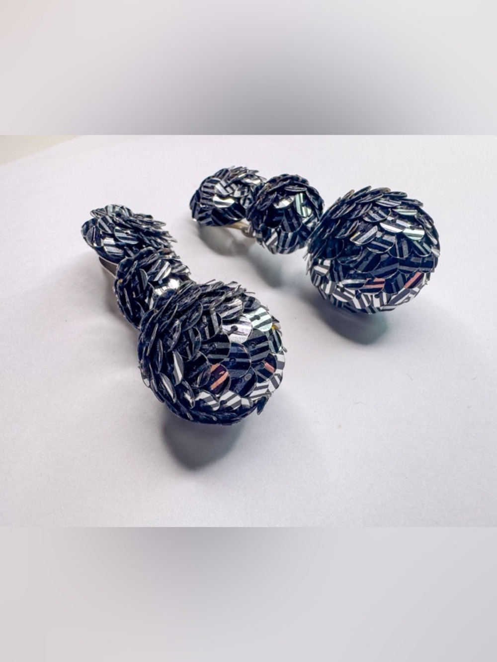 Disco ball sequinned earrings - Vintage 80s